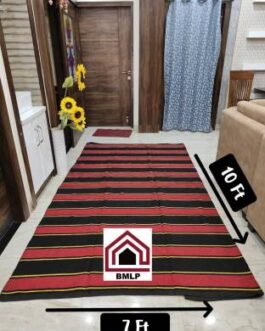 BMLP Red, Black Cotton Dhurrie(7 cm,  X 10 cm, Rectangle)