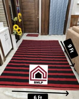 BMLP Red, Black Cotton Dhurrie(6 cm,  X 9 cm, Rectangle)