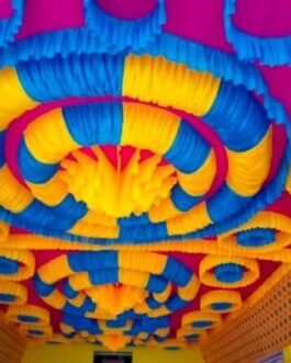 Ayushkacrafts Ceiling cloth set(Pink, Yellow, Firoze)