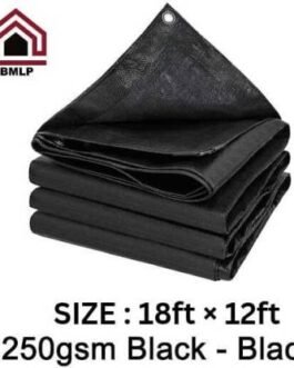 BMLP Tarpaulin Waterproof Heavy Duty 18 ft * 12 ft Tent – For 10 Persons(Black)